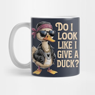 A hilarious and vibrant vintage-inspired illustration of an adorable a fashionable hipster duck. (2) Mug